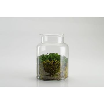 Decorative glass vase KARIN EARTH, recycled, clear, 10"/25cm, Ø7.5"/19cm