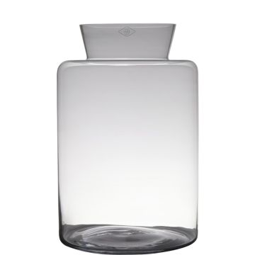 Decorative vase FAHSAI made of glass, clear, 18"/45cm, Ø11"/29cm