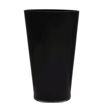 Decorative vase conical ANNA EARTH made of glass, black, 16"/40cm, Ø10"/25cm