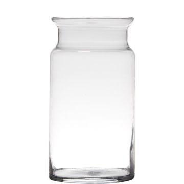 Decorative glass vase HANNA EARTH, clear, 12"/29,5cm, Ø6"/15cm