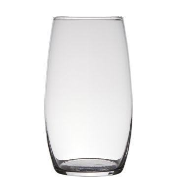 Flower glass vase NATTIDA, clear, 10"/25cm, Ø5.5"/14cm