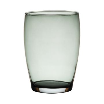 Flower vase HENRY, glass, grey-clear, 8"/20cm, Ø5.5"/14cm