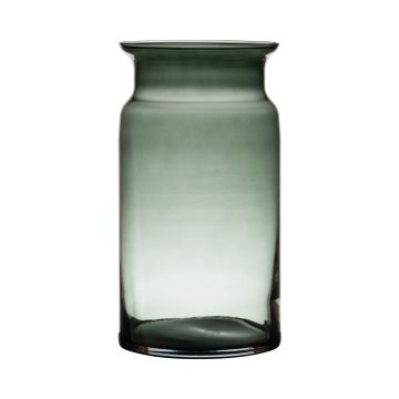 Decorative glass vase HANNA EARTH, grey-clear, 12"/29,5cm, Ø6"/15cm