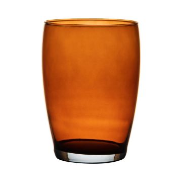 Flower vase HENRY, glass, orange-brown-clear, 8"/20cm, Ø5.5"/14cm