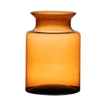 Candle holder HANNA EARTH, glass, orange-brown-clear, 8"/20cm, Ø5.5"/14cm