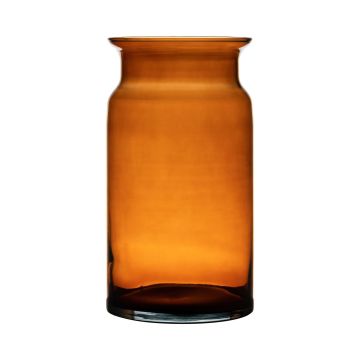 Decorative glass vase HANNA EARTH, orange-brown-clear, 12"/29,5cm, Ø6"/15cm