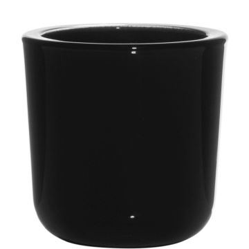 Glass candle holder NICK, black, 3"/7,5cm, Ø3"/7,5cm