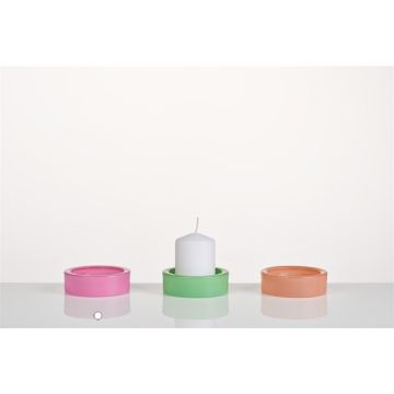 Glass candle holder ARBENITA, pink, 3cm, Ø9,5cm Glass candle holder ARBENITA, pink, 3cm, Ø9,5cm
