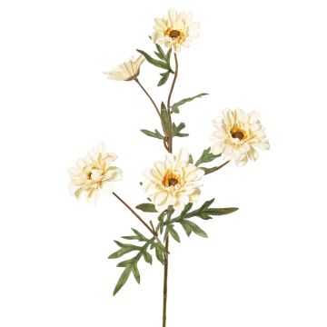 Decorative branch Chrysanthemum PRUDENCE, Eco Collection, cream-yellow, 30"/75cm, Ø2"-2.6"/5-6,5cm