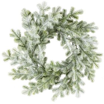 Decorative wreath Yew FUVRO, frosted, white-green, Ø11"/28cm