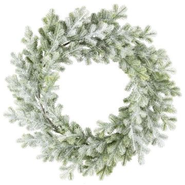 Decorative wreath Yew FUVRO, frosted, white-green, Ø14"/35cm