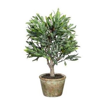 Decorative tree Olive tree GANGES in decorative pot, with fruits, artificial stem, 14"/35cm
