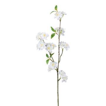 Artificial Japanese flowering cherry branch FYNLOK with flowers, white, 30"/75cm
