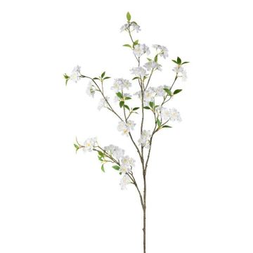 Artificial Japanese flowering cherry branch FYNLOK with flowers, white, 4ft/125cm