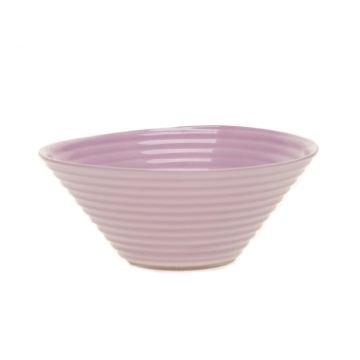 Glass bowl SELMA with grooves, purple, 3.1"/8cm, Ø7"/19cm