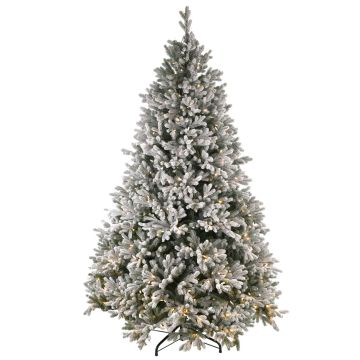 Plastic fir tree ALASKA SPEED, snow-covered, LEDs, 8ft/230cm, Ø5ft/150cm