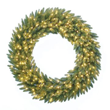 Artificial fir wreath AMARILLO, green, LEDs, Ø3ft/90cm