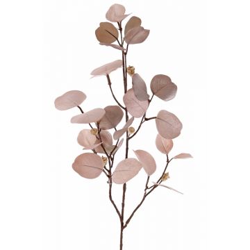Fake eucalyptus spray INDALA with fruits, beige-pink, 33"/85cm