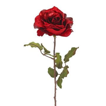 Velvet rose SINDALA, red, 24"/60cm, Ø4.7"/12cm