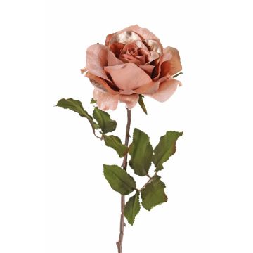Velvet rose SINDALA, salmon, 24"/60cm, Ø4.7"/12cm