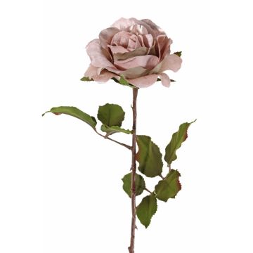 Velvet rose SINDALA, beige-pink, 24"/60cm, Ø4.7"/12cm
