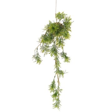 Artificial rosemary hanging plant IOANNIS on moss ball, green, 24"/60cm