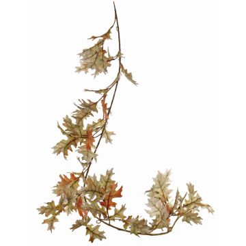 Fake oak garland ERASMIA, green-red, 6ft/180cm