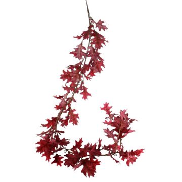 Fake oak garland ERASMIA, burgundy red, 6ft/180cm