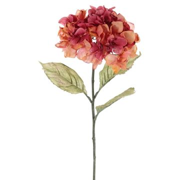 Artificial flower Hydrangea URANIA, salmon-pink, 30"/75cm, Ø7"/18cm