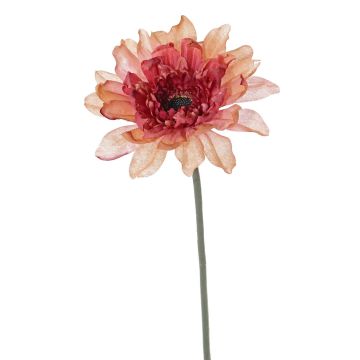Artificial flower Gerbera PAMILLA, salmon-pink, 26"/65cm, Ø4.7"/12cm