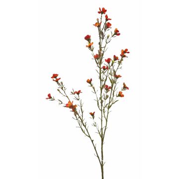 Artificial wax flower NIANG, orange-red, 31"/80cm, Ø0.8" - 1.2"/2-3cm