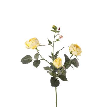 Fake rose spray DIAMANTIS, yellow, 30"/75cm