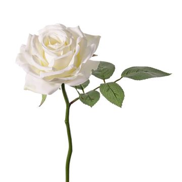 Artificial flower rose NIKOLETA, white, 12"/30cm, Ø4.7"/12cm