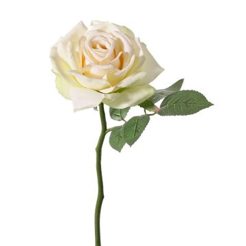 Artificial flower rose NIKOLETA, cream-pink, 12"/30cm, Ø4.7"/12cm