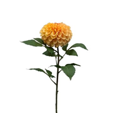 Fake flower pompom dahlia MILEYA, yellow, 30"/75cm