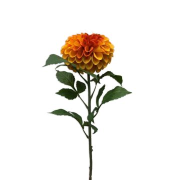 Fake flower pompom dahlia MILEYA, orange, 30"/75cm