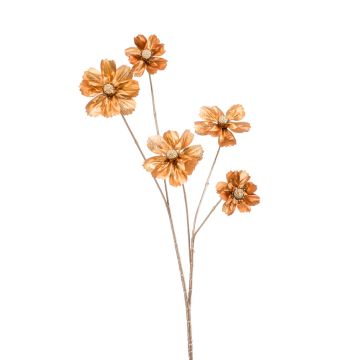 Artificial flower cosmos FJELLA, metallic-gold, 28"/70cm