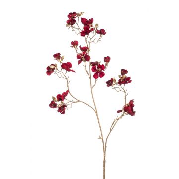 Velvet apple blossom branch NIKAS, blossoms, dark red-gold, 33"/85cm