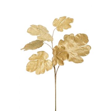 Artificial fig tree branch ZELENIA, gold, 26"/65cm