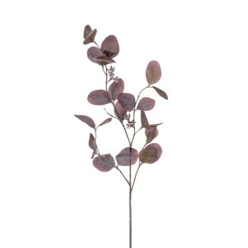 Fake eucalyptus branch MAXEN with fruits, purple-grey, 30"/75cm