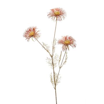 Artificial zinnia MELYN, red gold, 28"/70cm