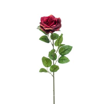 Artificial flower rose PEZOS, burgundy, 24"/60cm, Ø3.9"/10cm