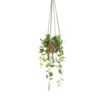 Artificial Philodendron hanging basket RUESCA, terracotta pot, 3ft/90cm