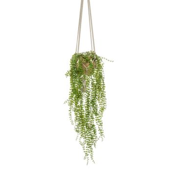 Artificial climbing fig hanging basket AMADOR, golden ceramic pot, green, 3ft/100cm