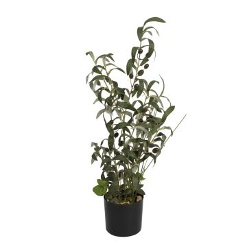 Artificial olive shrub LEANDRU with fruits, green, 28"/70cm
