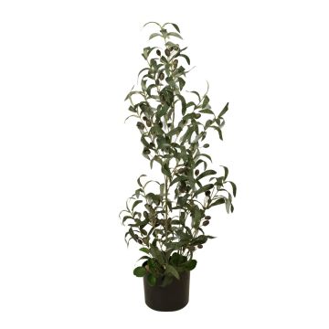Artificial olive shrub LEANDRU with fruits, green, 3ft/90cm