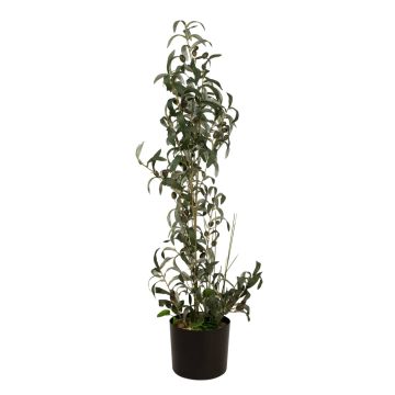 Artificial olive shrub LEANDRU with fruits, green, 3ft/105cm