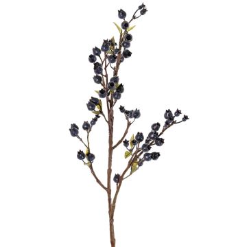 Artificial blueberry spray YLLKA with berries, blue-black, 24"/60cm