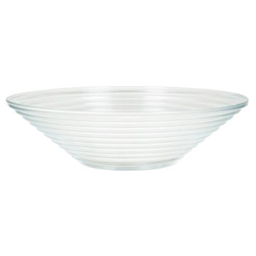 Glass decorative bowl SELMA, grooves, clear, 2.4"/6cm, Ø11"/27cm