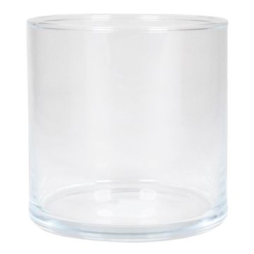 Cylindrical candle holder SANYA OCEAN, glass, clear, 4"/10cm, Ø4"/10,1cm